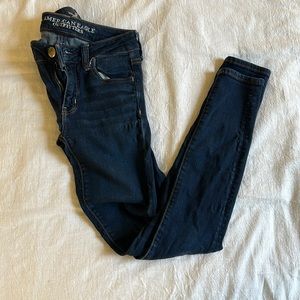 American Eagle super super stretch jeggings dark wash 2 long